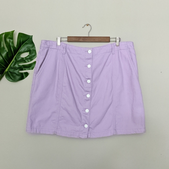 Forever 21 Dresses & Skirts - Lilac Lavender pastel denim skirt size 3X